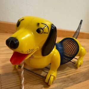 True Vintage 1955 Original Slinky Dog James Industries Pull Toy with Box
